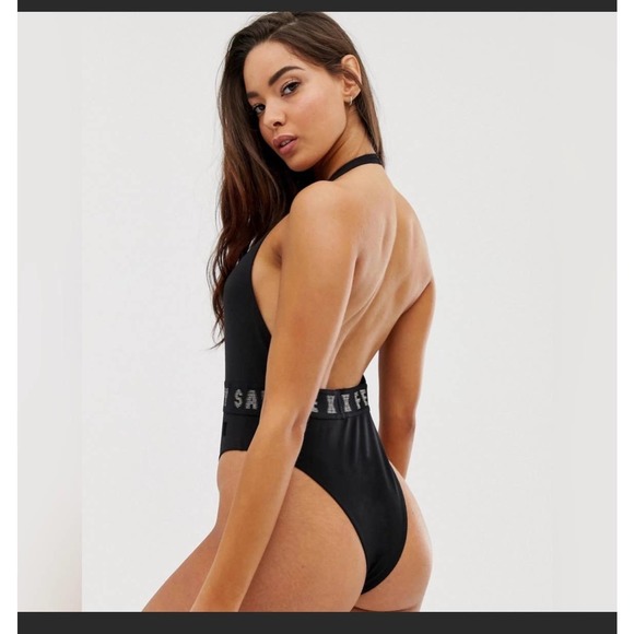 Savage X Fenty logo plunge bodysuit size S - Picture 3 of 4